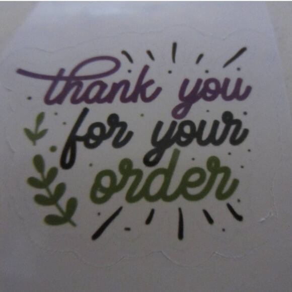 Handmade Custom 100 Thank You For Your Order Custom Made Stickers - Picture 2 of 7